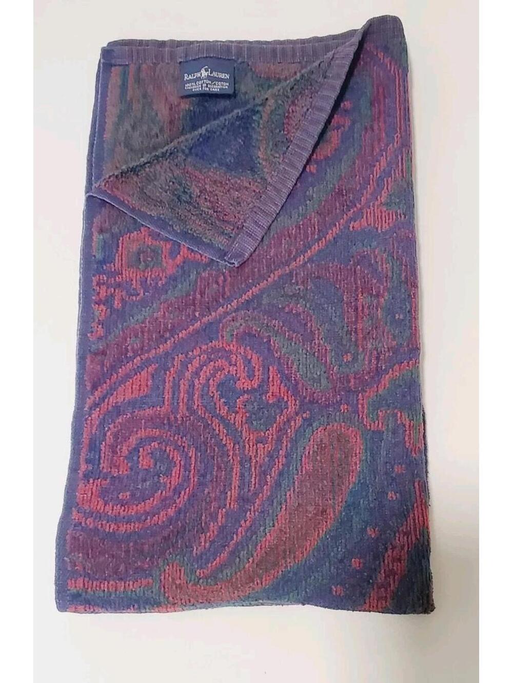 Vintage Ralph Lauren Paisley Medallion 1 Hand Towel Jewel Tones
